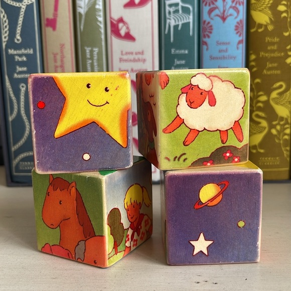 VINTAGE WOODEN BLOCKS PUZZLE - Picture 1 of 9